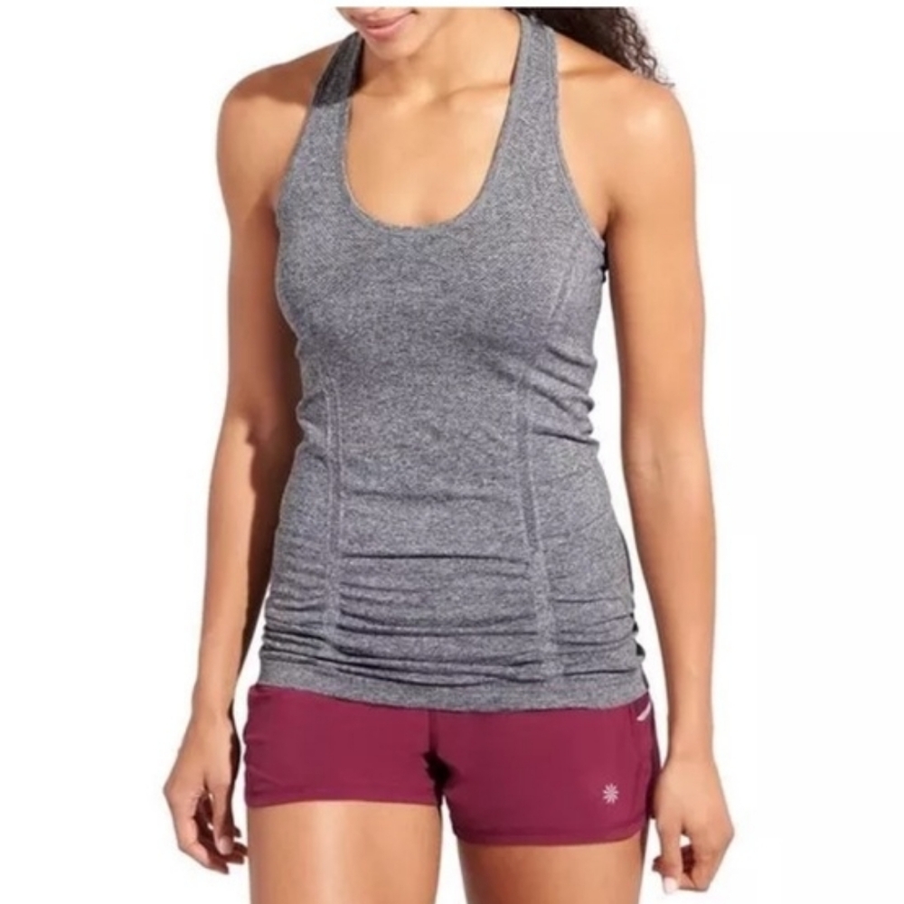 Athleta Heathered Gray Fastest Track Tank Top Racerback Small Athletic